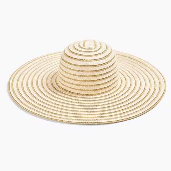 Lane Bryant Accessories - Lane Bryant gold SHINE STRIPE STRAW SUNHAT